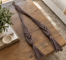 Load image into Gallery viewer, Handmade Macrame Blanket Hanger – Wall Hanging Blanket Display