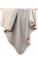 Load image into Gallery viewer, Natural Alpaca Blanket – Reversible Two-Tone Blanket