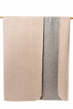 Load image into Gallery viewer, Natural Alpaca Blanket – Reversible Two-Tone Blanket