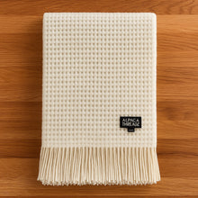 Load image into Gallery viewer, Waffle Weave Alpaca Blanket – Cream