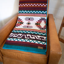 Load image into Gallery viewer, Andean Alpaca Wool Blanket - Turquoise