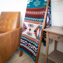 Load image into Gallery viewer, Andean Alpaca Wool Blanket - Turquoise