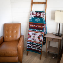 Load image into Gallery viewer, Andean Alpaca Wool Blanket - Turquoise