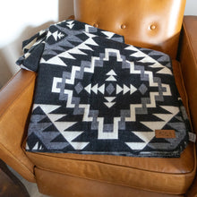 Load image into Gallery viewer, Andean Alpaca Wool Blanket - Black Chakana