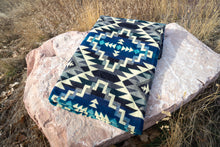 Load image into Gallery viewer, Andean Alpaca Wool Blanket - Blue Chakana