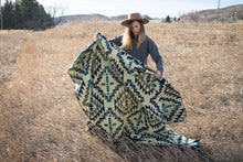 Load image into Gallery viewer, Andean Alpaca Wool Blanket - Blue Chakana