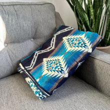 Load image into Gallery viewer, Andean Alpaca Wool Blanket - Cobalt Blue