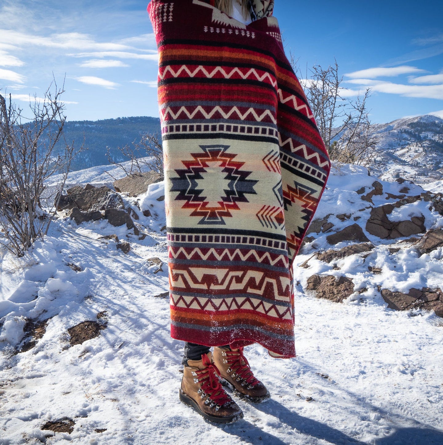 Andean Alpaca Wool Blanket - Wildfire