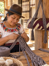 Load image into Gallery viewer, Handmade Macrame Blanket Hanger – Wall Hanging Blanket Display
