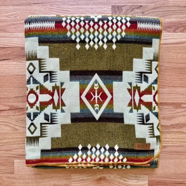 Luxury alpaca wool blanket folded as a gift