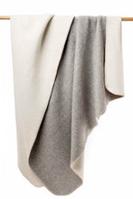 Load image into Gallery viewer, Natural Alpaca Blanket – Reversible Two-Tone Blanket
