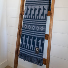 Load image into Gallery viewer, Alpaca Wool Throw Blanket - Alpaca Design (Blue)
