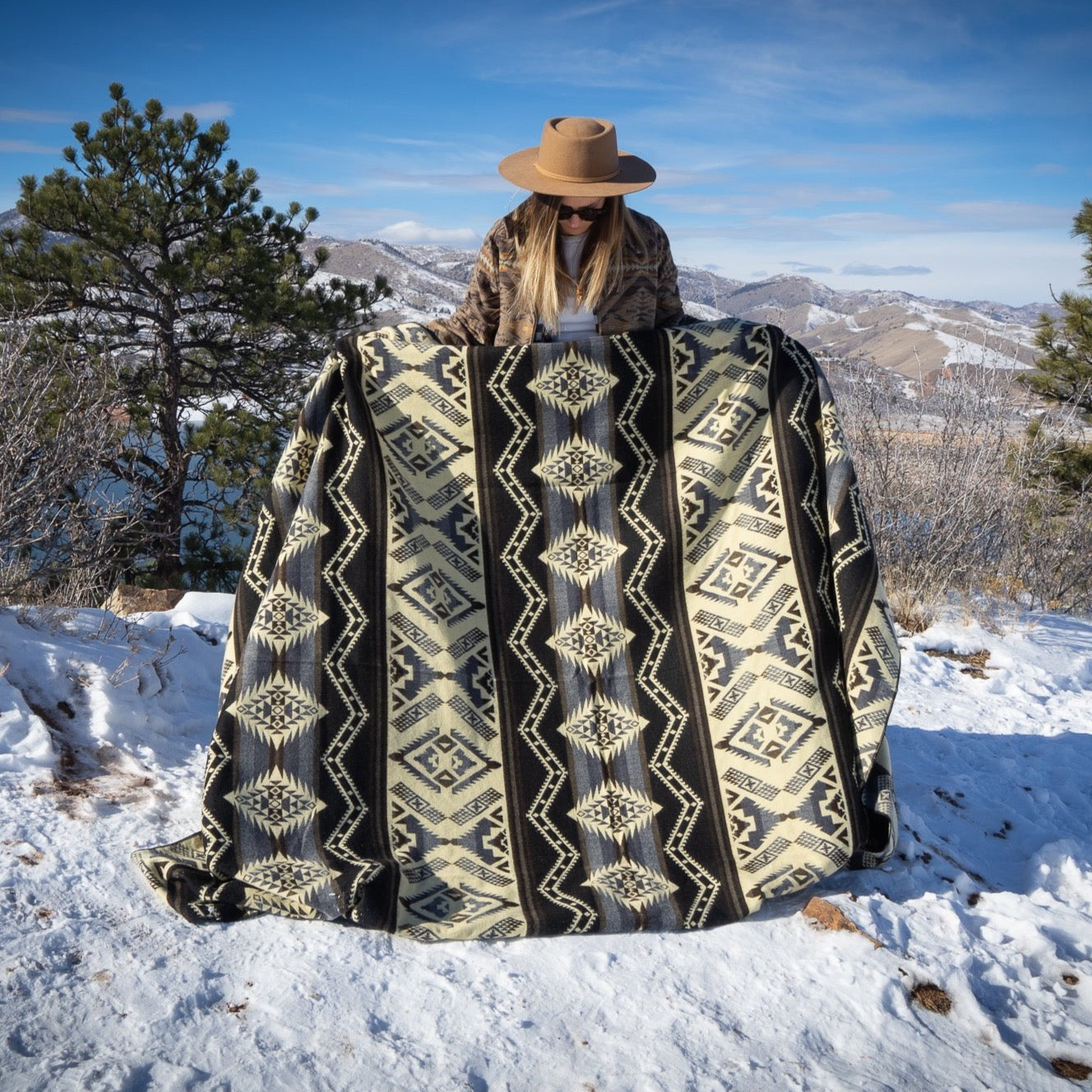Andean Alpaca Wool Blanket - Slate
