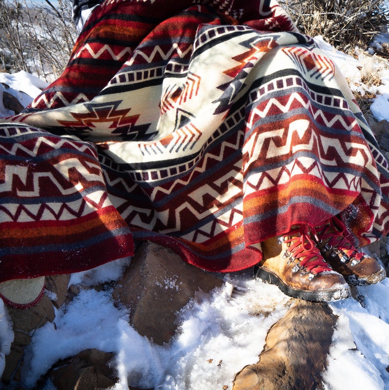 Alpaca wool blanket for outdoor adventures and camping